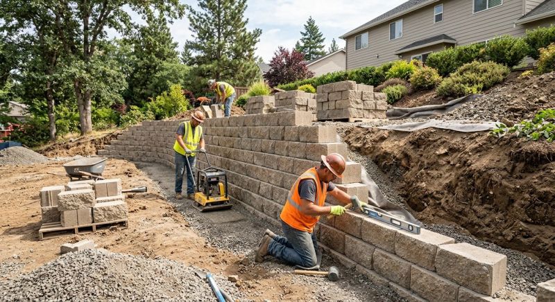 Retention Wall Installation in Sonoma County, CA